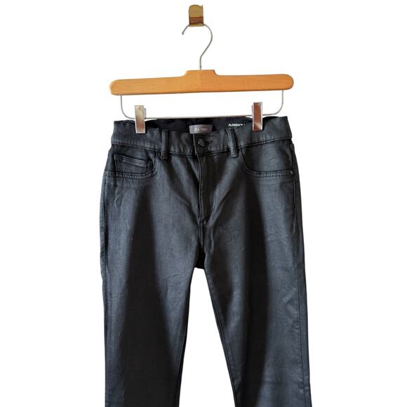 DL1961 Florence Skinny Instasculpt Ankle Denim Jeans Coated Black 29 - Picture 3 of 9